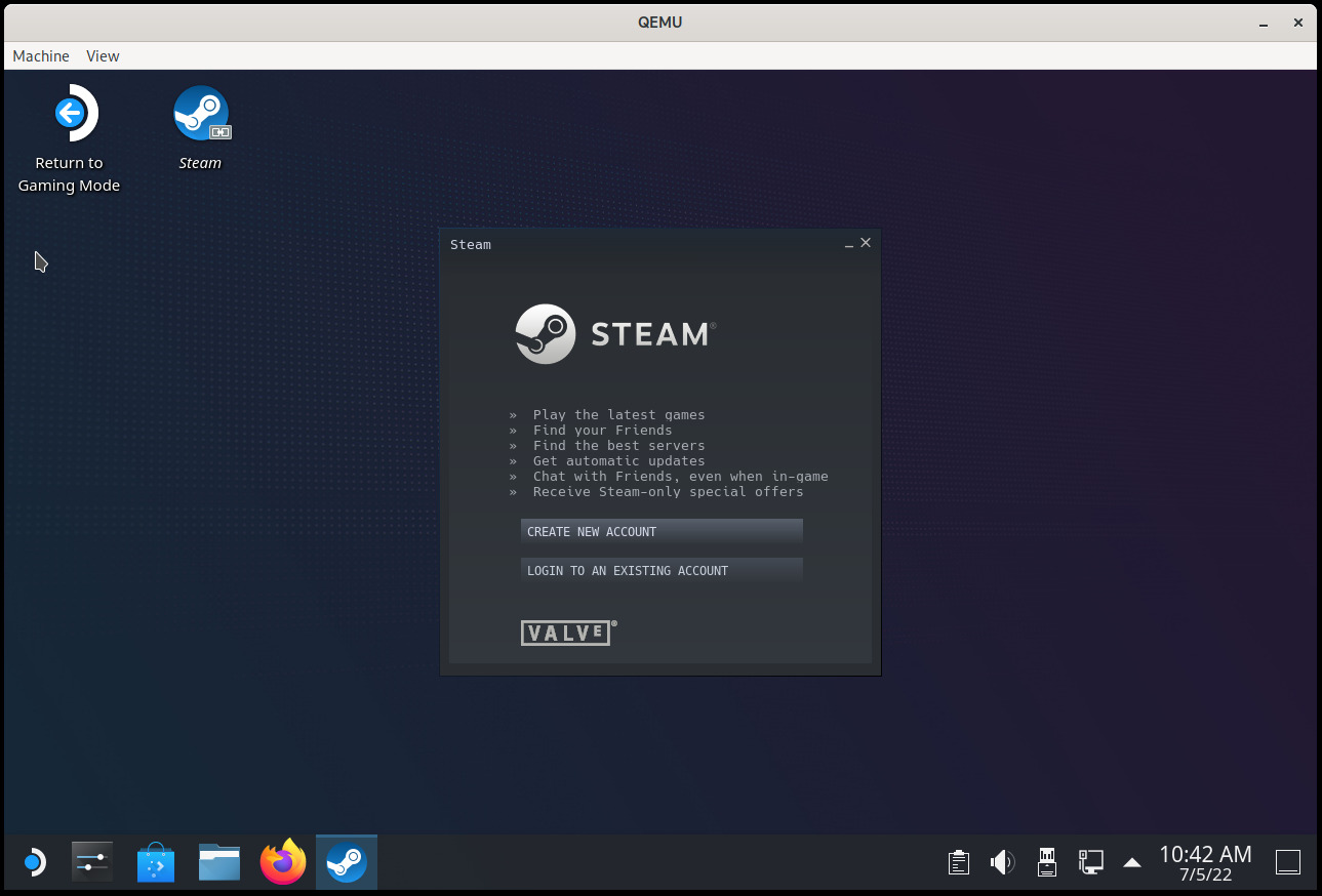SteamOS desktop