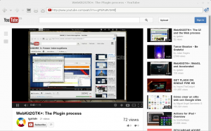 MiniBrowser showing a youtube video using flash plugin