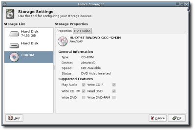 DVD support in disks-admin