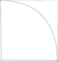 Bézier curve approximation to a circle quadrant