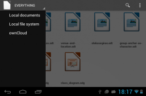 Side drawer in Android document browser