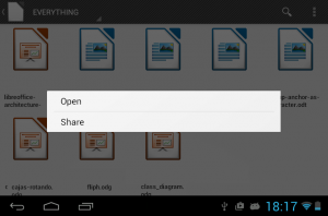 Context menu in Android document browser