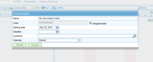 Create project wizard
