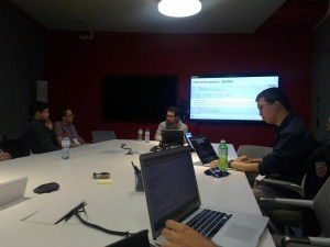 Me during the CSS Grid Layout talk (photo by Calvaris)
