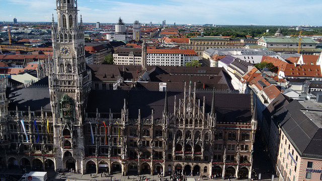 Munich's Town Hall from from the Tower of St. Peter's Church