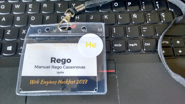 My Web Engines Hackfest 2017 conference badge