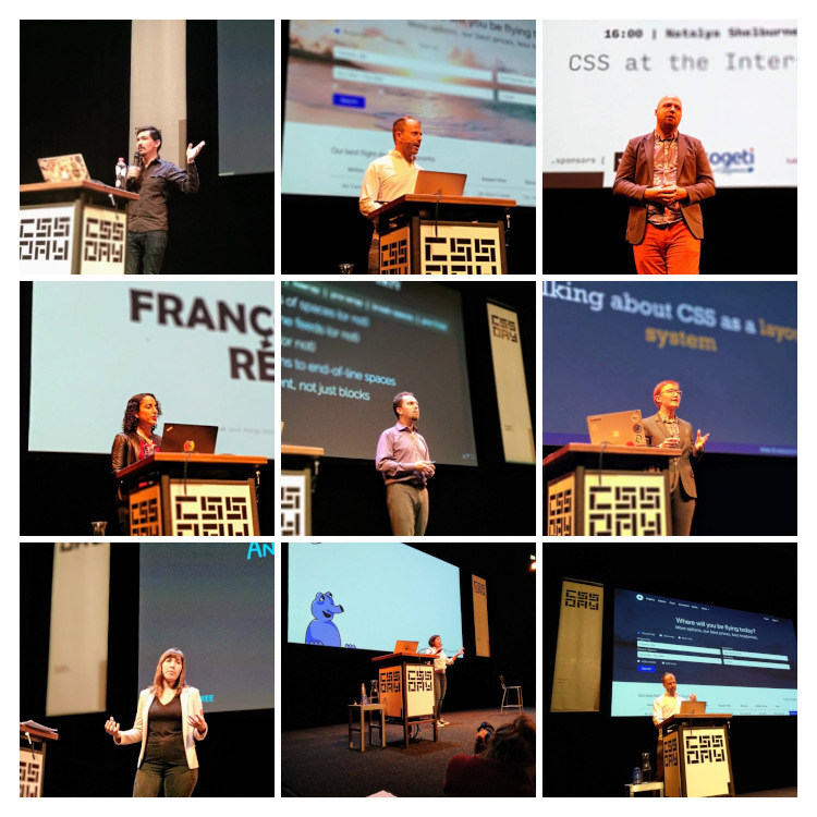 Pictures of speakers and MC at CSS Day 2019