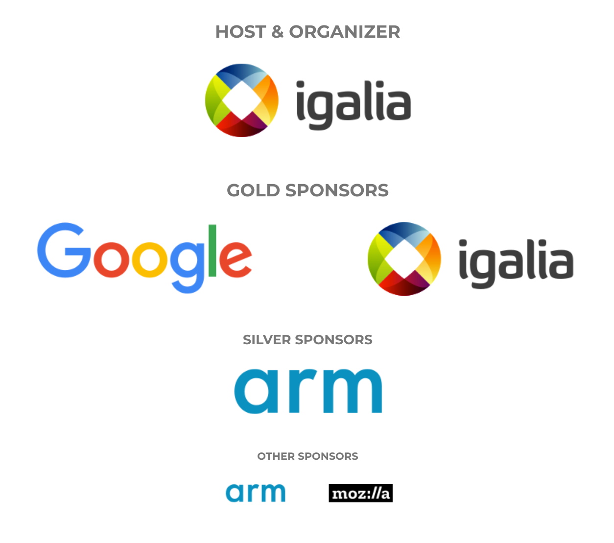 Web Engines Hackfest 2019 sponsors: Google and Igalia