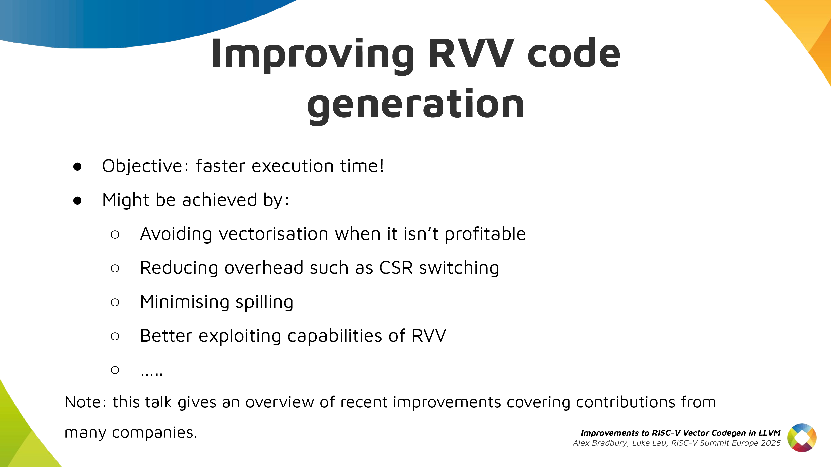 Improving RVV code generation