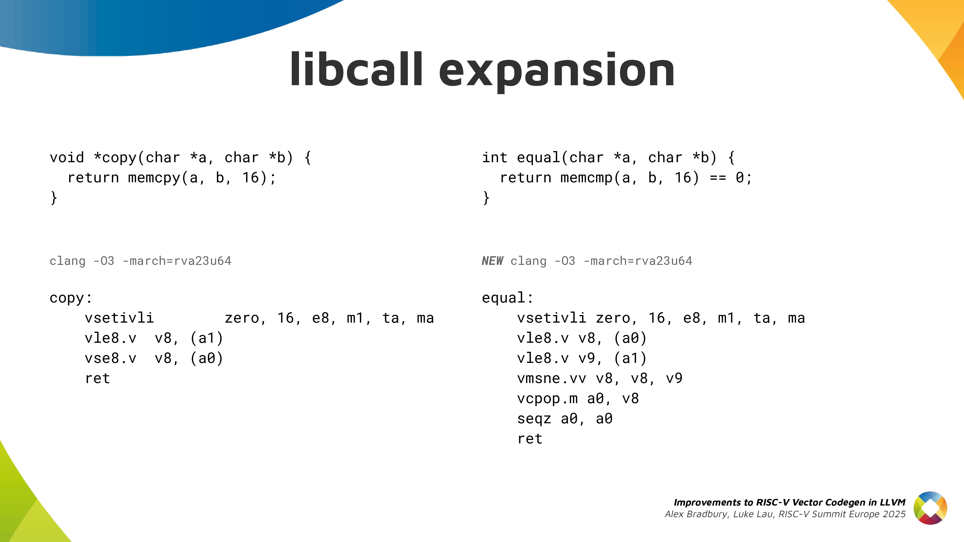 libcall expansion example