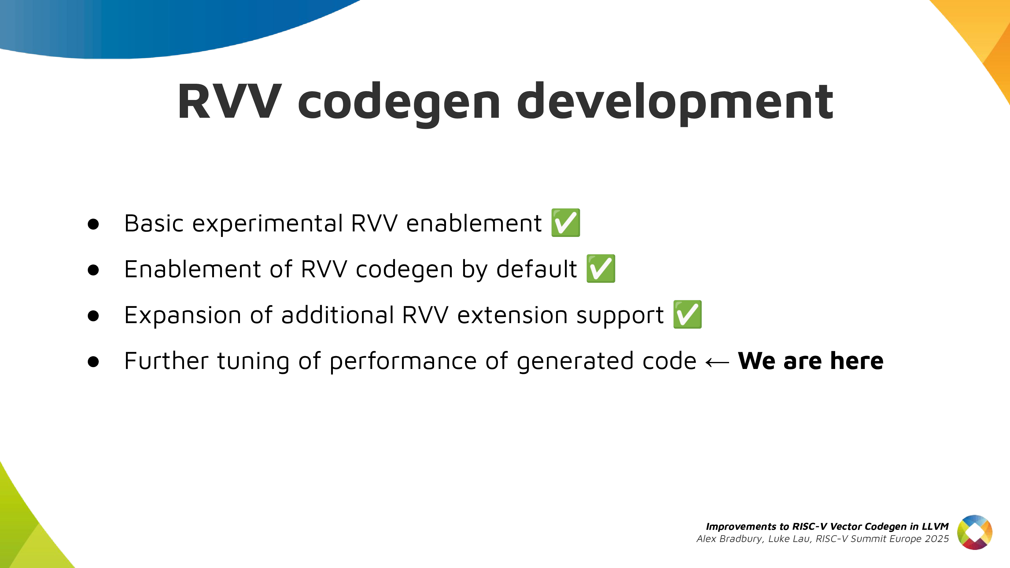 RVV codegen development