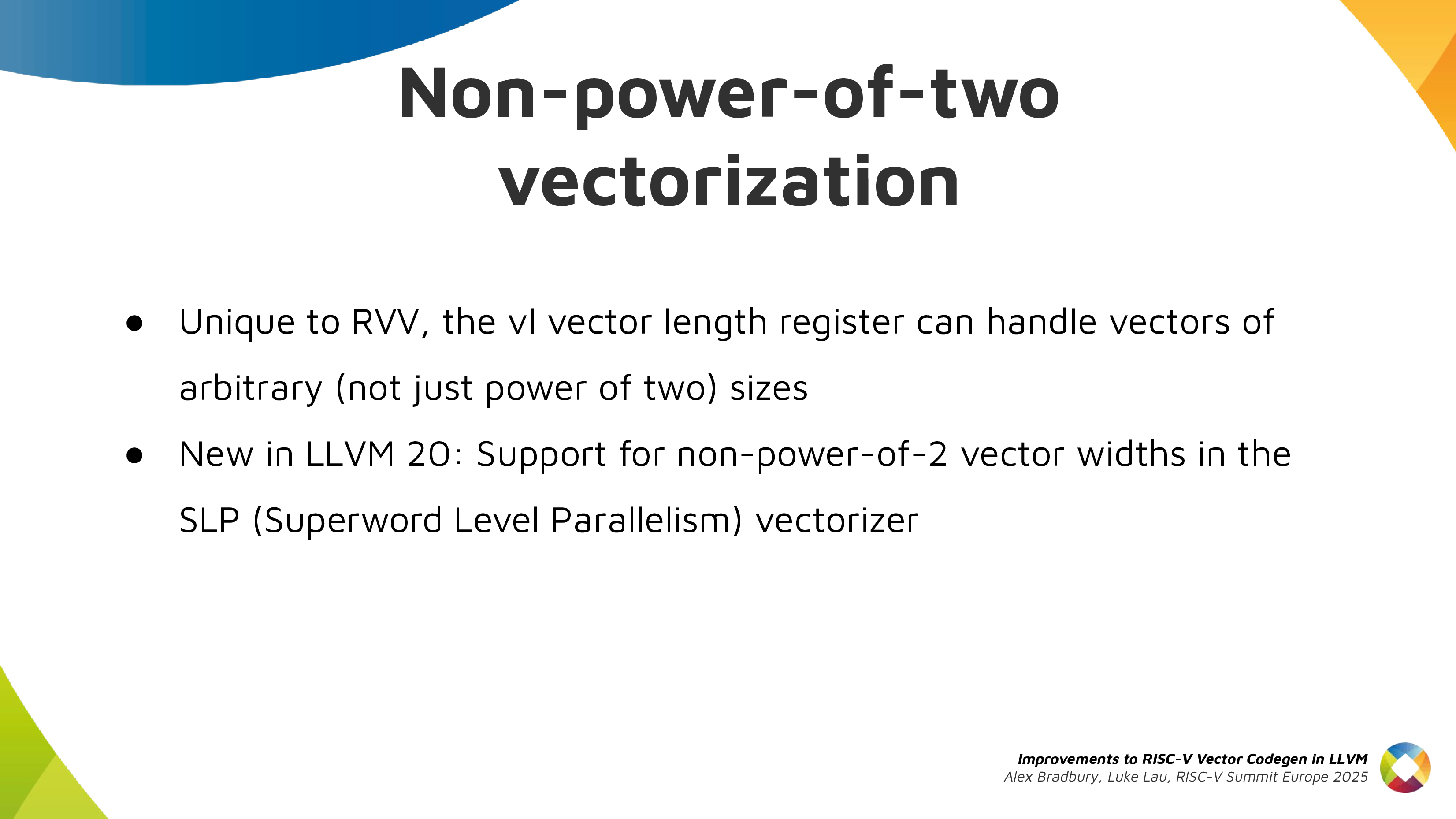 Non-power-of-two vectorization