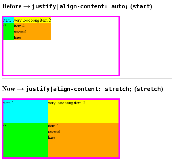 Screenshot of how things work before and after this change