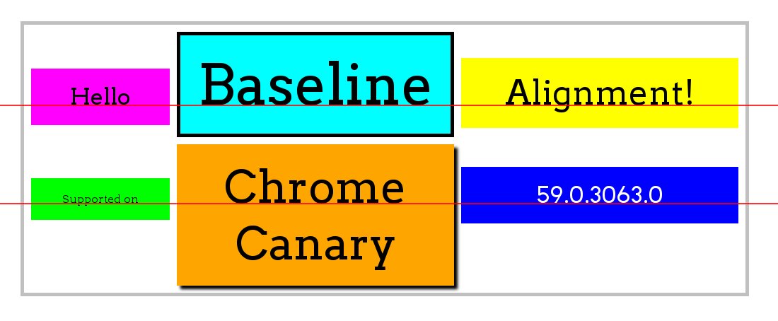 Screenshot of a example of baseline alignment