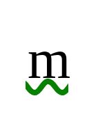 Green wavy underline covering the full length of the letter m (Chromium)