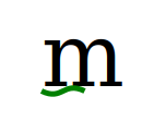 Green wavy underline doesn't cover the full length of the letter m (WebKit)