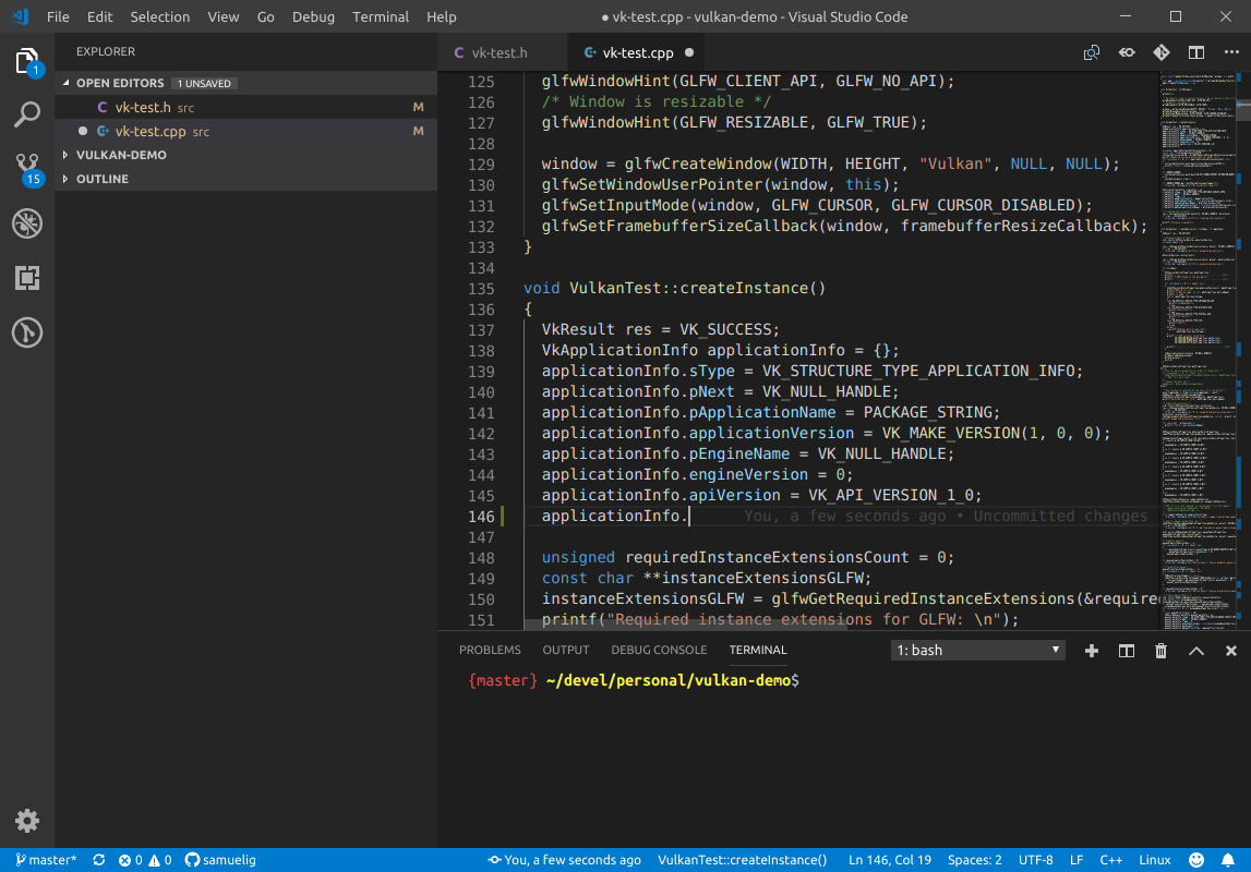 Screenshot of Visual Studio Code